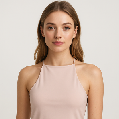 Women's Solid Halter Neck Tank Top