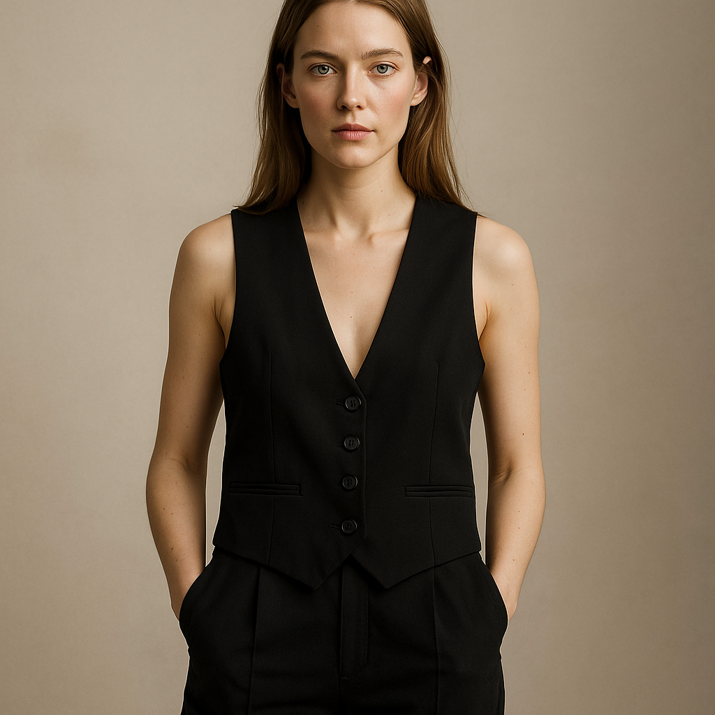 Women's Cropped Vintage Waistcoat