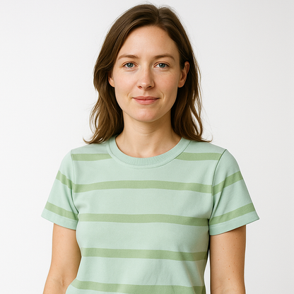 Women's Striped Cropped Knit Sweater