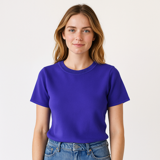 Women's Striped Cropped Knit Sweater