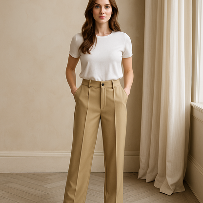 Women's High Waist Straight Pants
