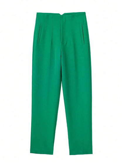 Women's Elegant High Waist Solid Pencil Pants