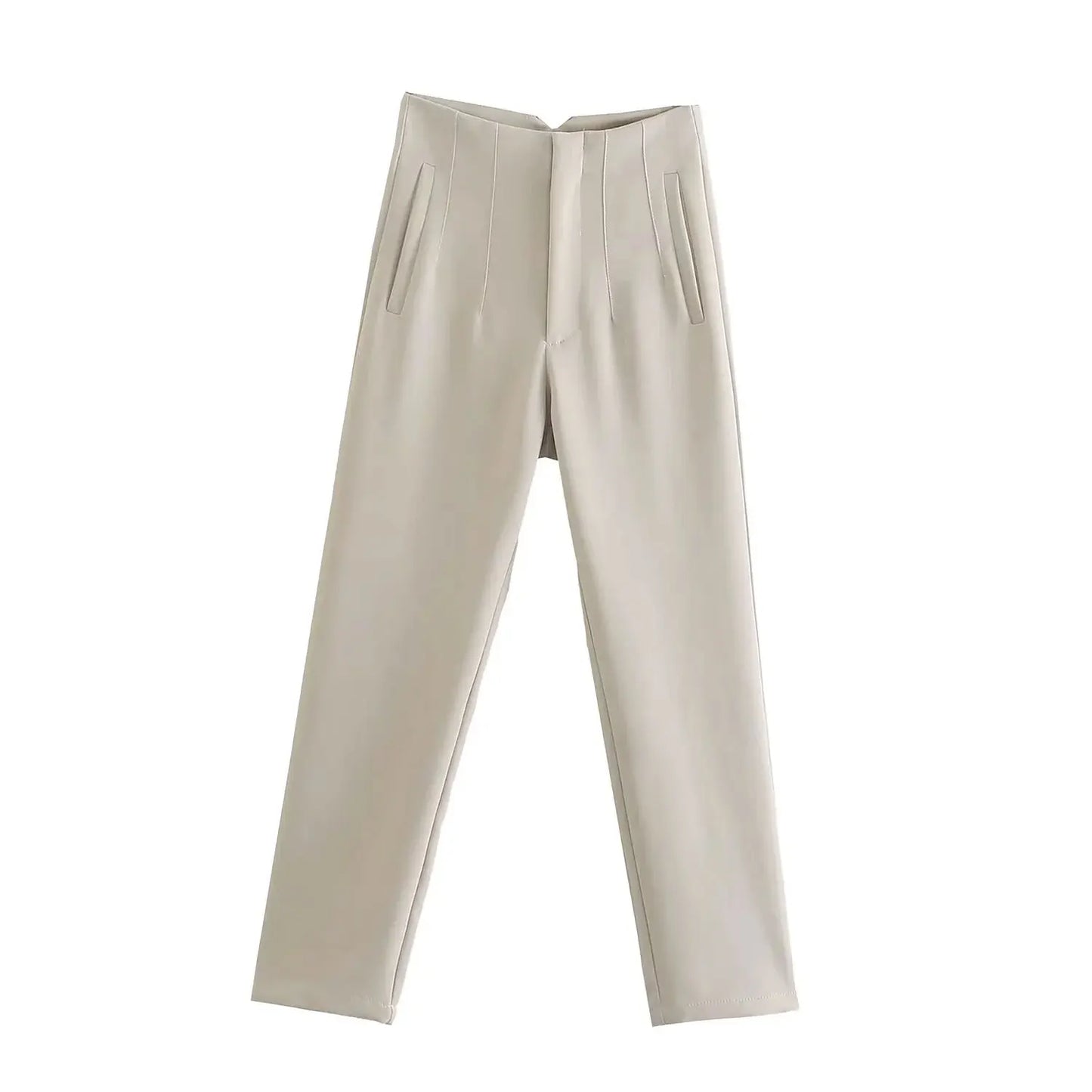 Women's Elegant High Waist Solid Pencil Pants