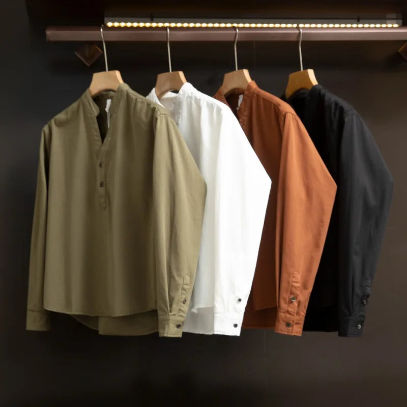 Men's V-Neck Cotton Shirt
