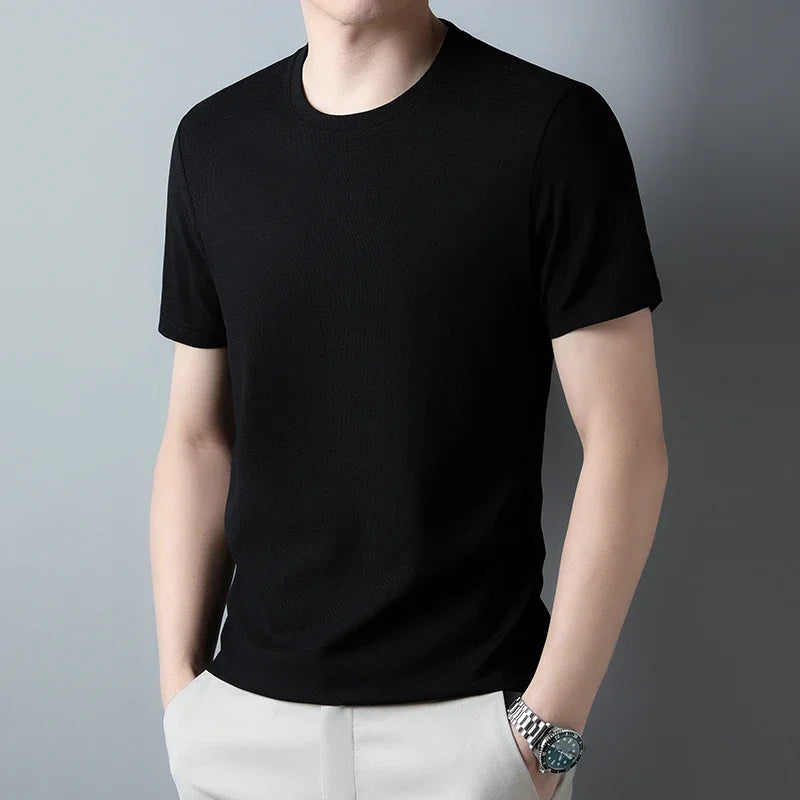 Waffle Knit O-Neck T-Shirt
