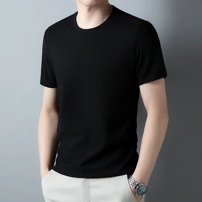 Waffle Knit O-Neck T-Shirt