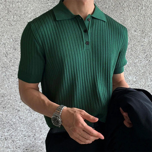 Men's Retro Knit Polo Shirt