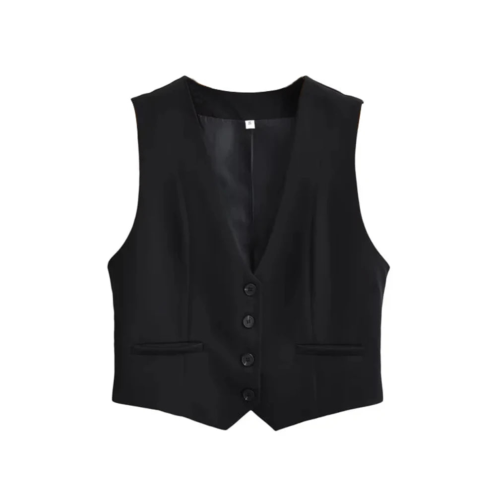Women's Cropped Vintage Waistcoat