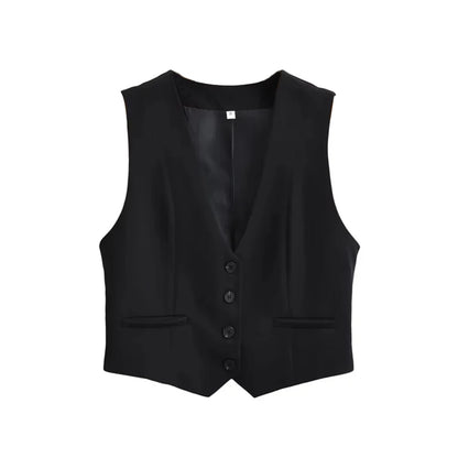 Women's Cropped Vintage Waistcoat
