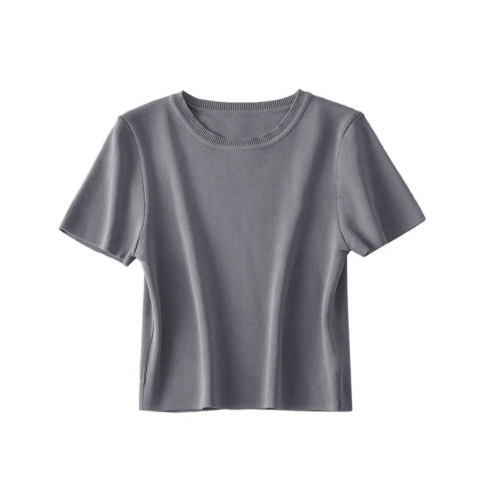 Women's Striped Cropped Knit Sweater