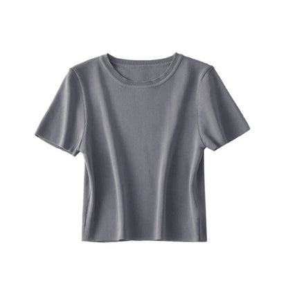 Women's Striped Cropped Knit Sweater
