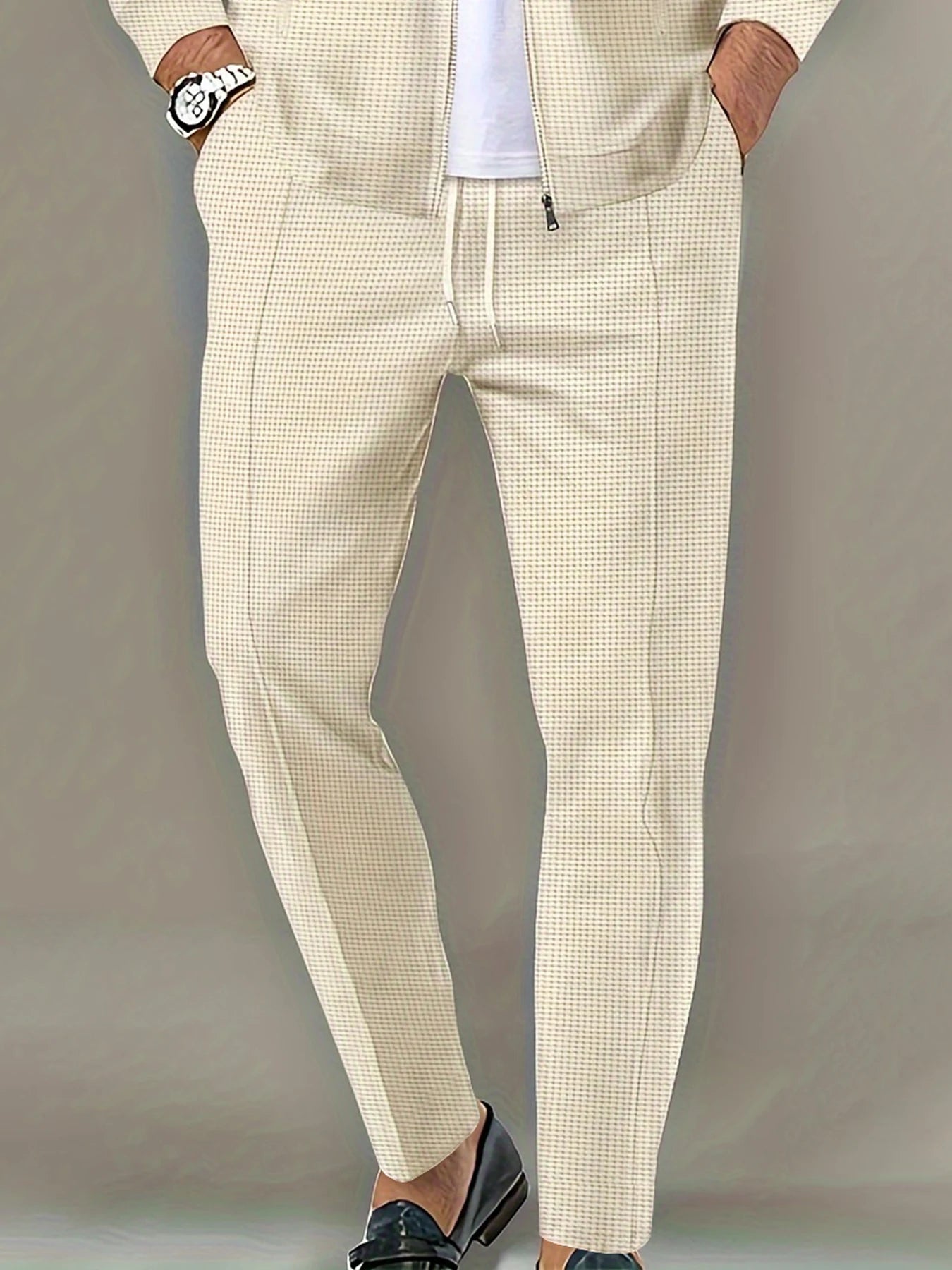 Men's Stylish Waffle Knit Slim Pants