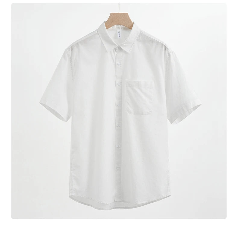 Men's Cotton Linen Short Sleeve Shirt