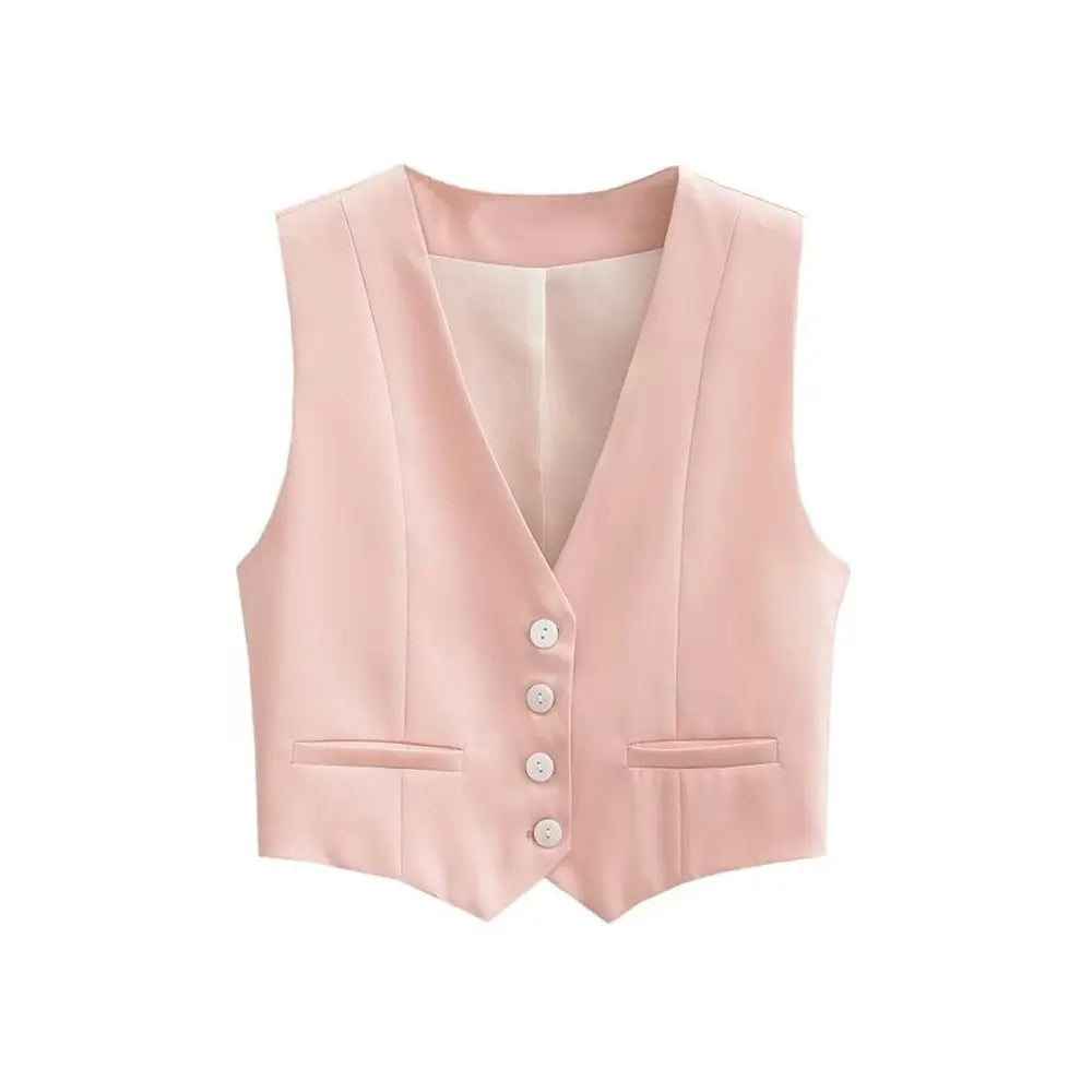 Women's Cropped Vintage Waistcoat