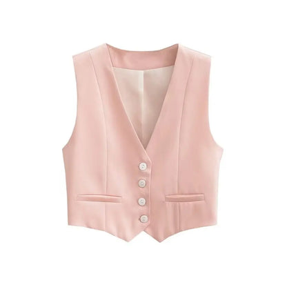 Women's Cropped Vintage Waistcoat