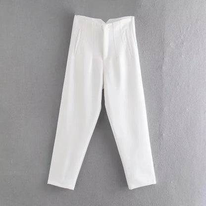 Women's Elegant High Waist Solid Pencil Pants