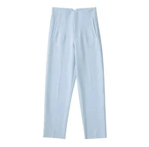 Women's Elegant High Waist Solid Pencil Pants