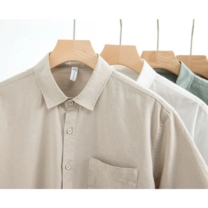 Men's Cotton Linen Short Sleeve Shirt