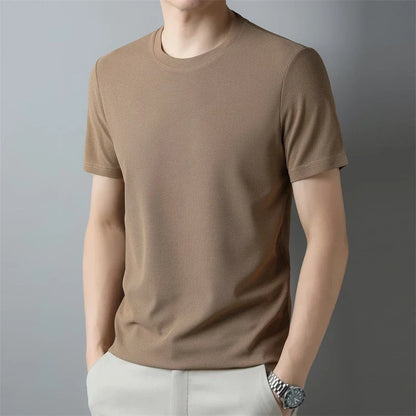 Waffle Knit O-Neck T-Shirt