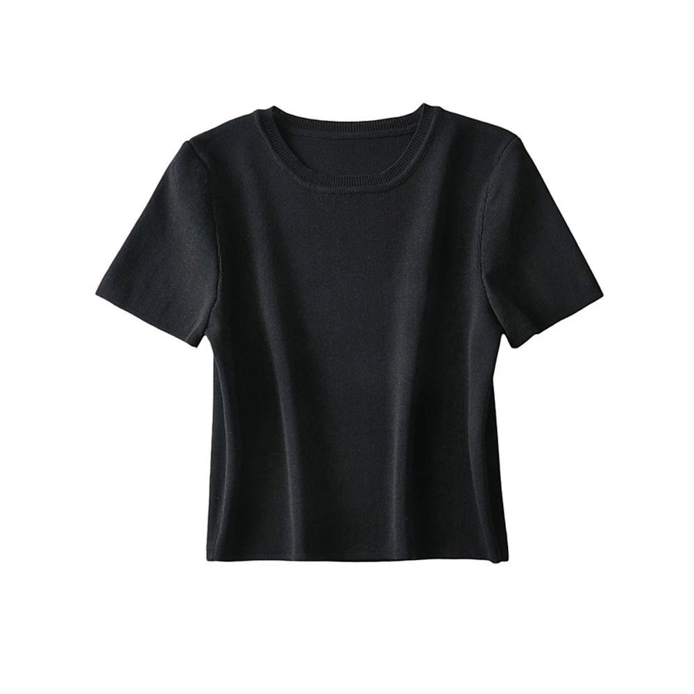 Women's Striped Cropped Knit Sweater