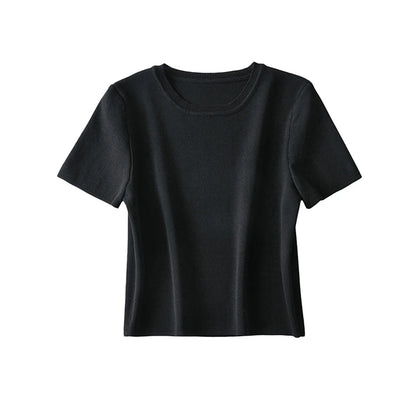 Women's Striped Cropped Knit Sweater