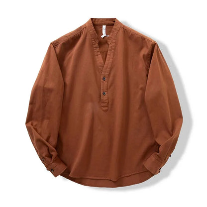 Men's V-Neck Cotton Shirt