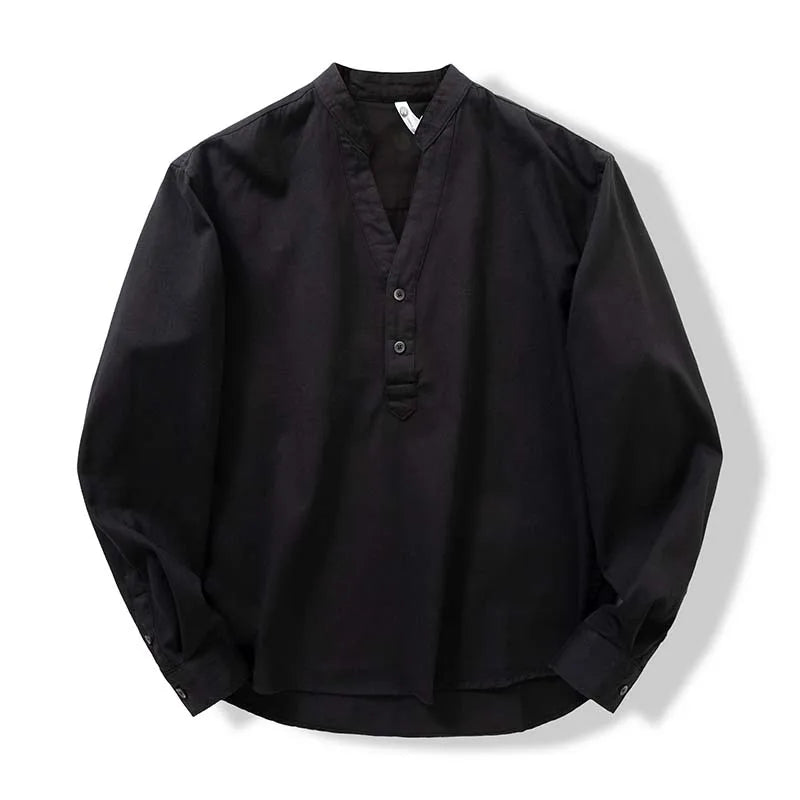 Men's V-Neck Cotton Shirt
