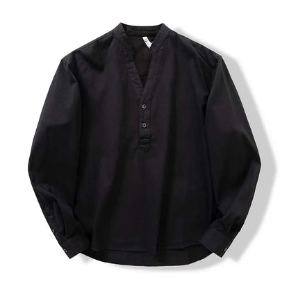 Men's V-Neck Cotton Shirt