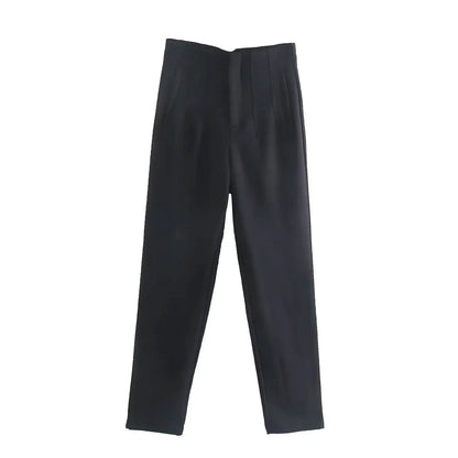 Women's Elegant High Waist Solid Pencil Pants