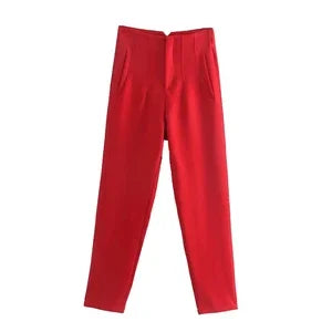 Women's Elegant High Waist Solid Pencil Pants