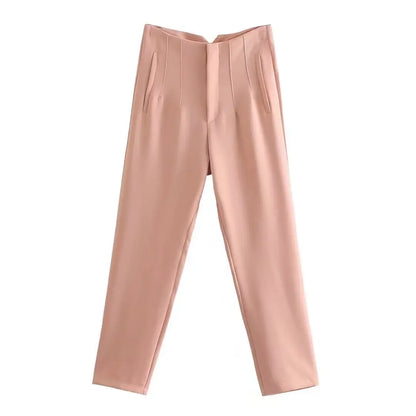 Women's Elegant High Waist Solid Pencil Pants