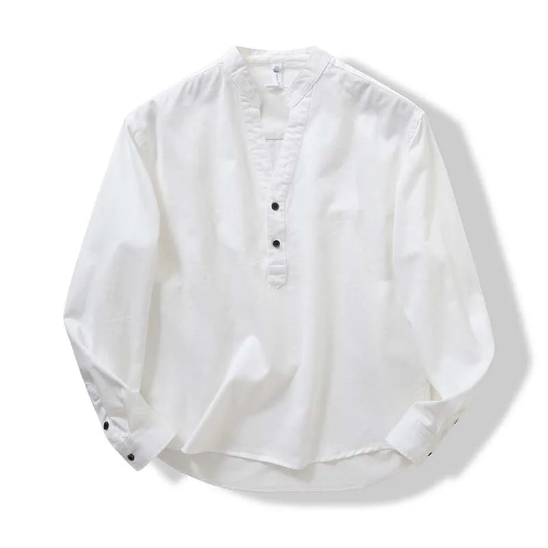 Men's V-Neck Cotton Shirt