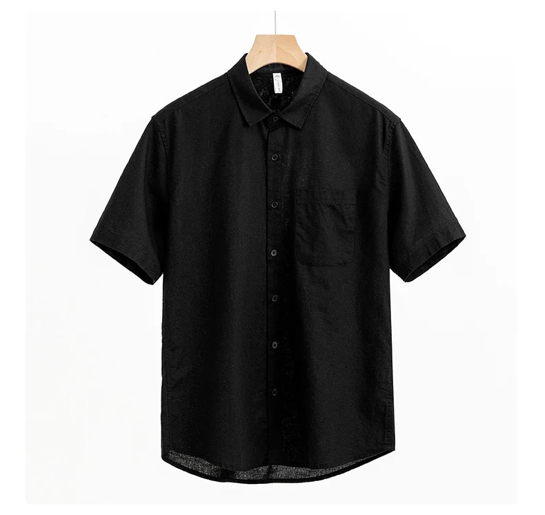 Men's Cotton Linen Short Sleeve Shirt