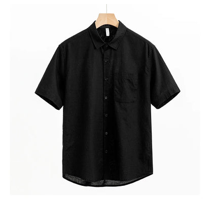 Men's Cotton Linen Short Sleeve Shirt