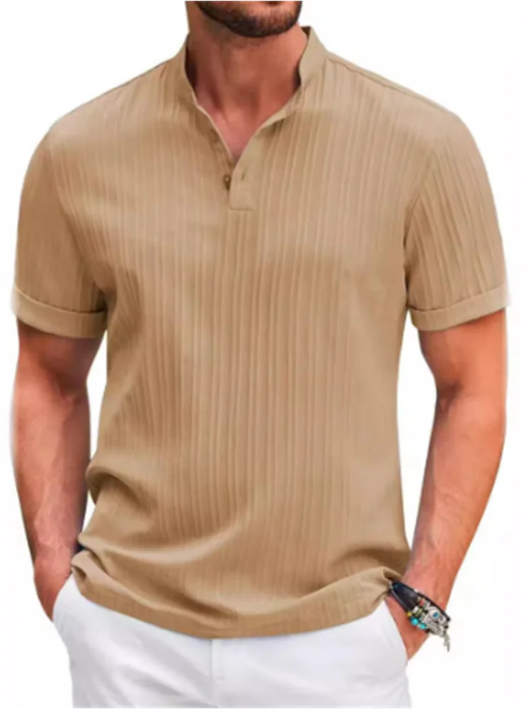 Men's Quick-Dry Striped Jacquard Shirt