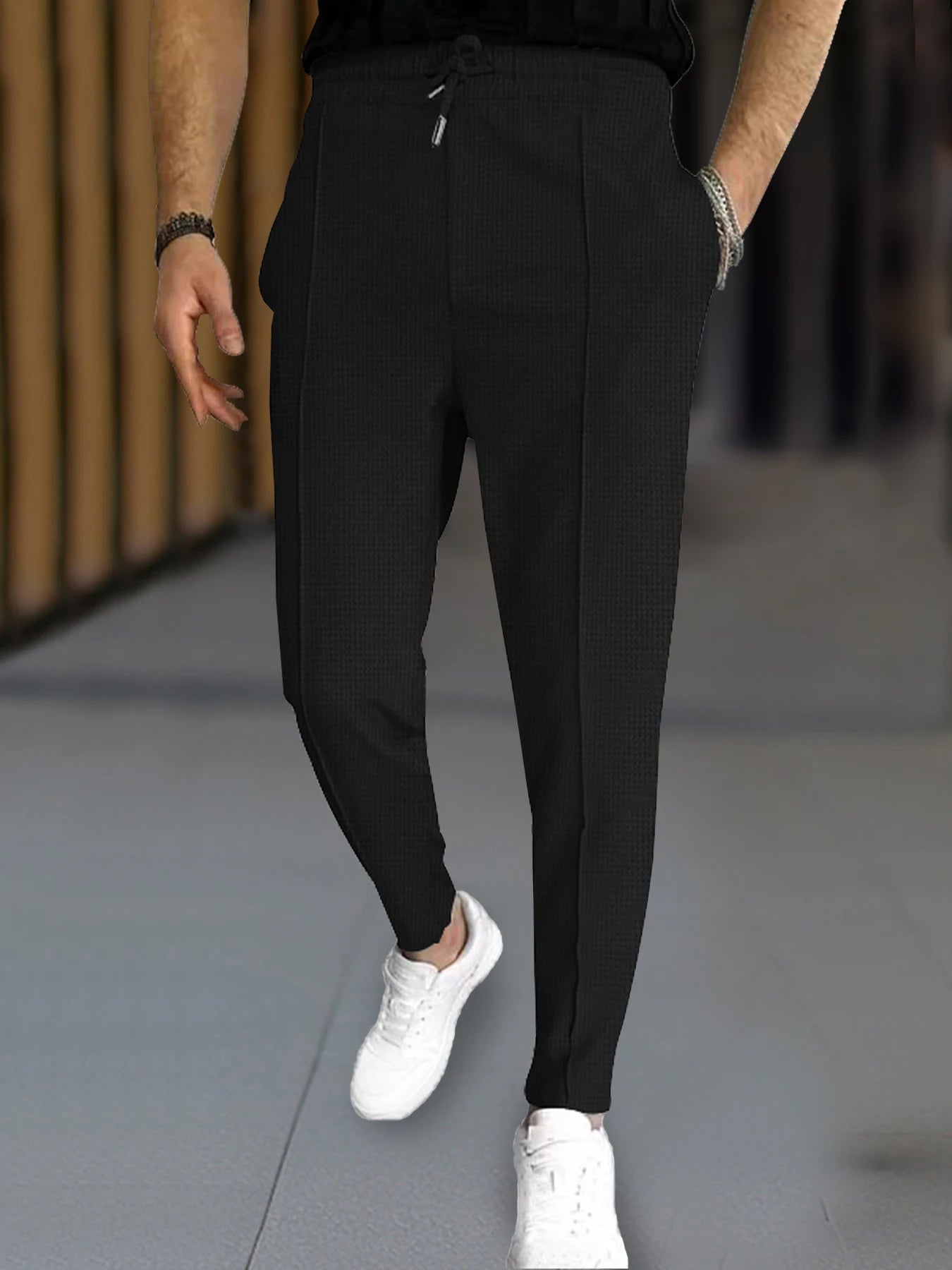 Men's Stylish Waffle Knit Slim Pants