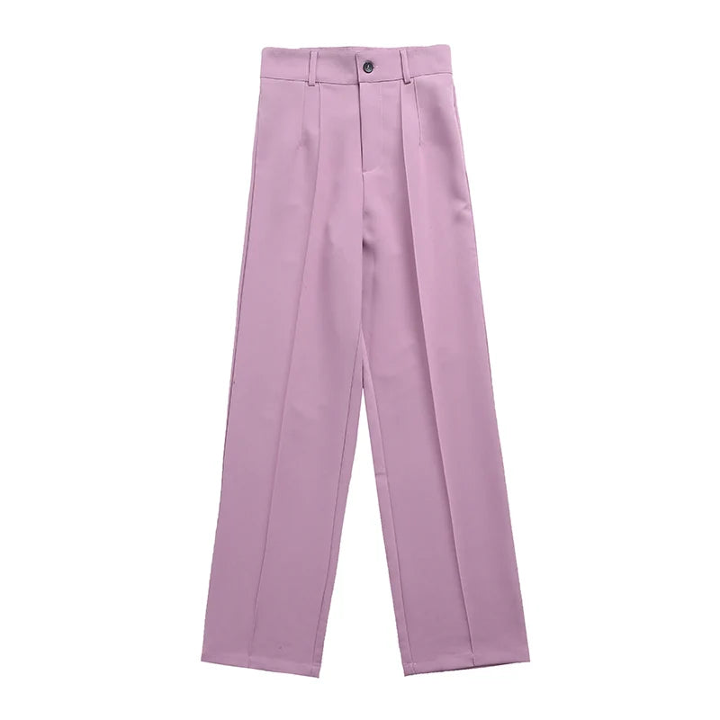 Women's High Waist Straight Pants