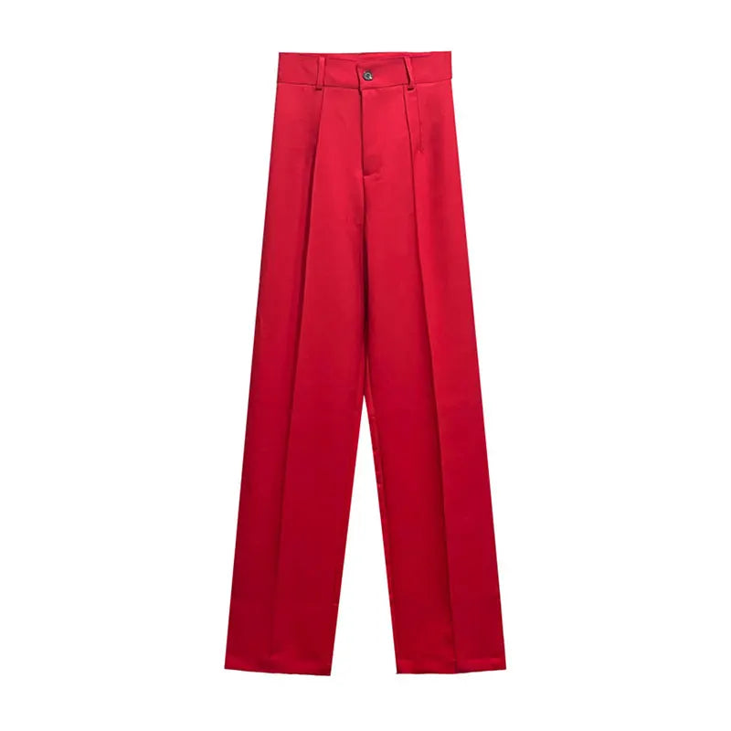 Women's High Waist Straight Pants