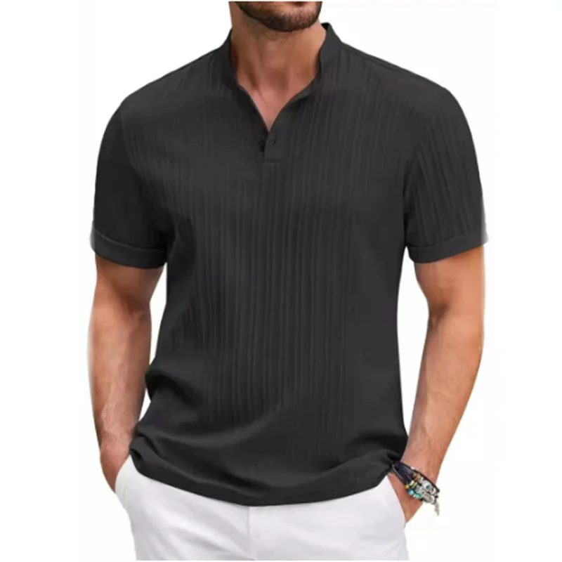 Men's Quick-Dry Striped Jacquard Shirt