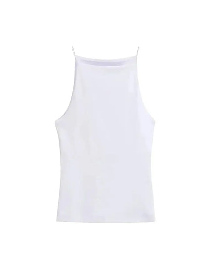 Women's Solid Halter Neck Tank Top