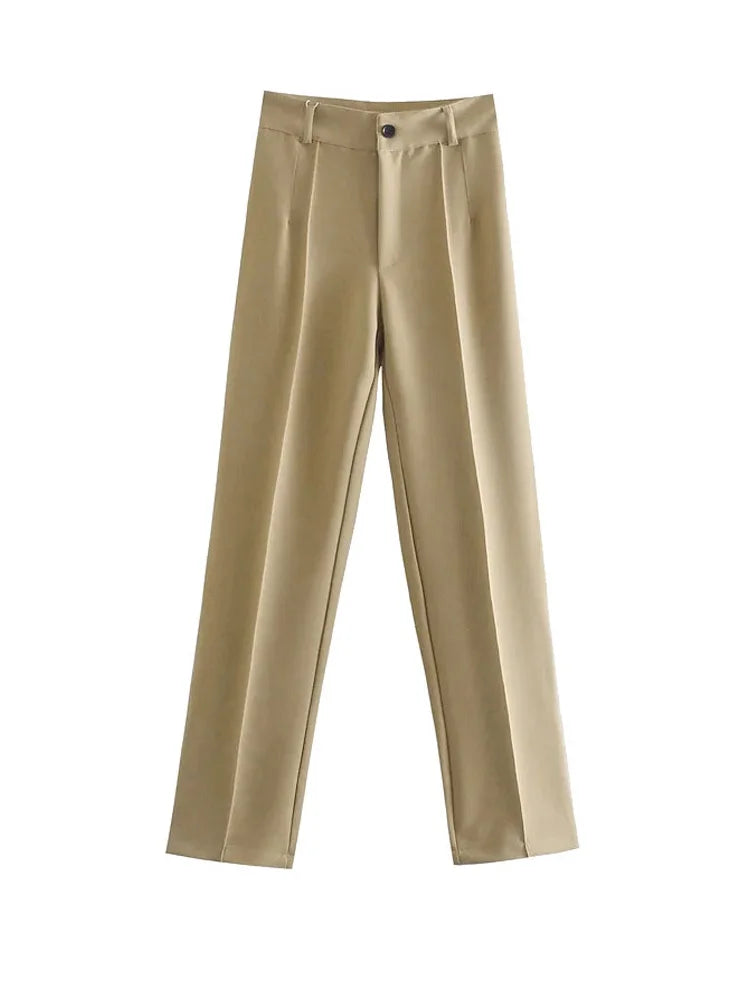 Women's High Waist Straight Pants