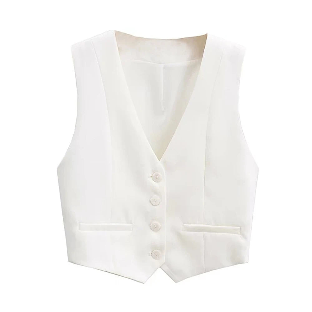 Women's Cropped Vintage Waistcoat