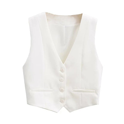 Women's Cropped Vintage Waistcoat