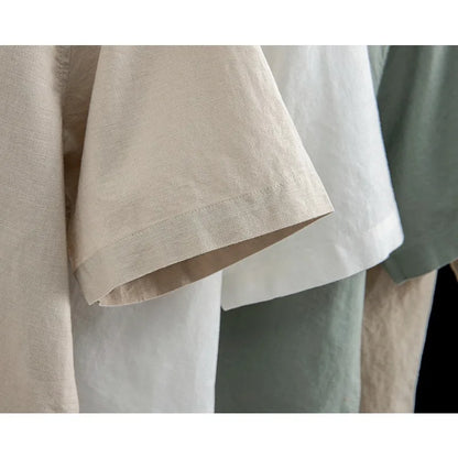 Men's Cotton Linen Short Sleeve Shirt