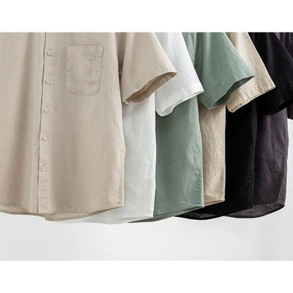 Men's Cotton Linen Short Sleeve Shirt
