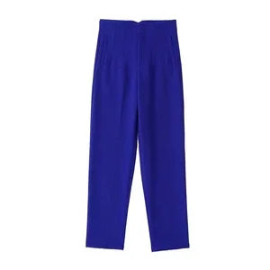 Women's Elegant High Waist Solid Pencil Pants