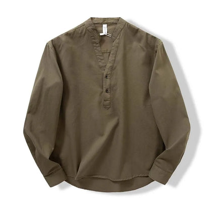 Men's V-Neck Cotton Shirt