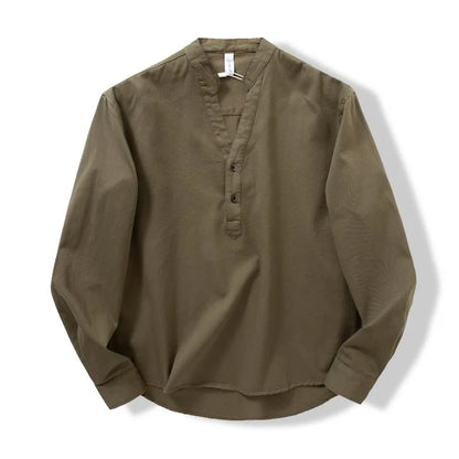 Men's V-Neck Cotton Shirt