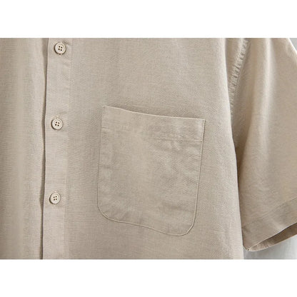 Men's Cotton Linen Short Sleeve Shirt