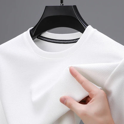 Waffle Knit O-Neck T-Shirt
